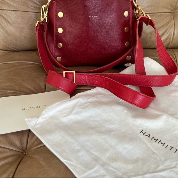 HAMMITT Bryant Medium Winter Cherry Shoulder/Crossbody Bag with Gold Hardware - Picture 4 of 8